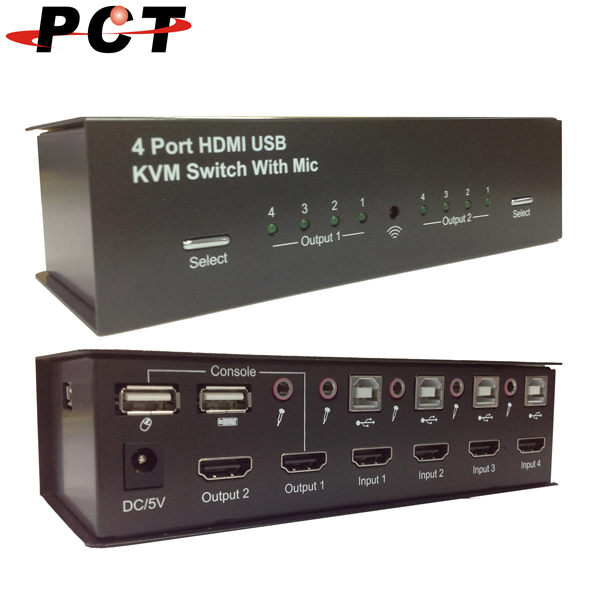 4 Port HDMI USB KVM