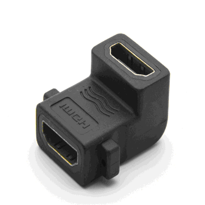 90°HDMI A母转A母（带耳孔）铝