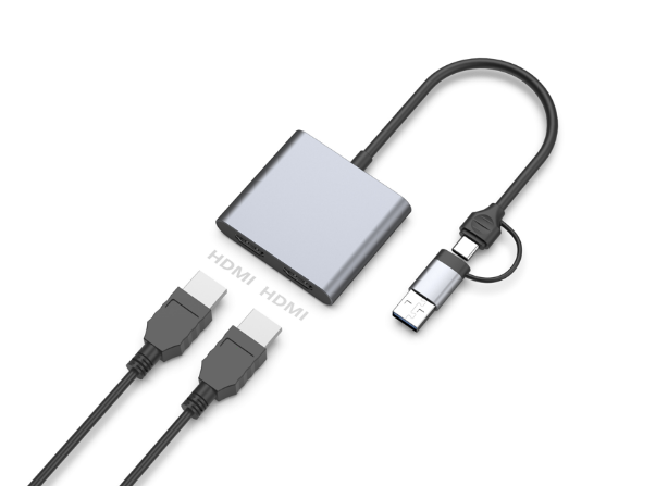 USB C/A to Dual HDM