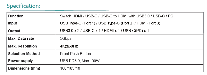 HDMI / USB-C / USB-C to HDMI Video Switch Docking(图1)