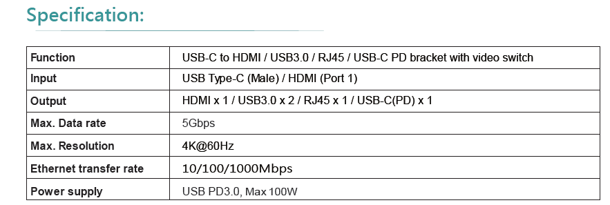USB-C 5 in 1 Game Console Bracket Switch Docking Station(图1)