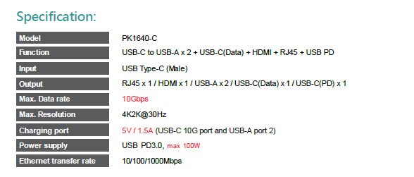 Gen2 10G,1 Port BC,USB-C 6 in 1 Docking Station(图1)